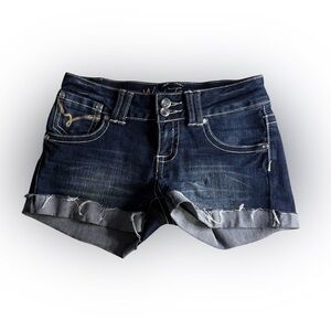 Low Rise Denim Mini Shorts